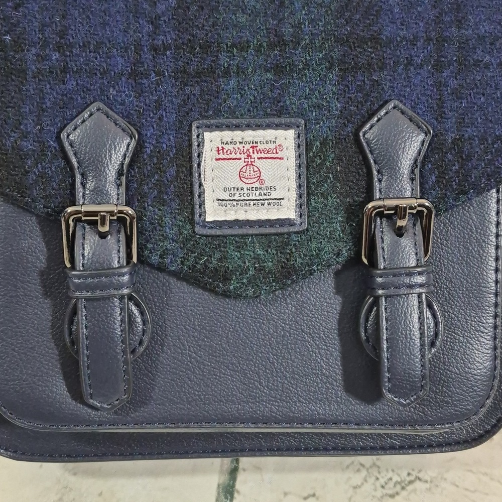 Islander Harris Tweed Mini Satchel Wool Scotland Black - Picture 2 of 9